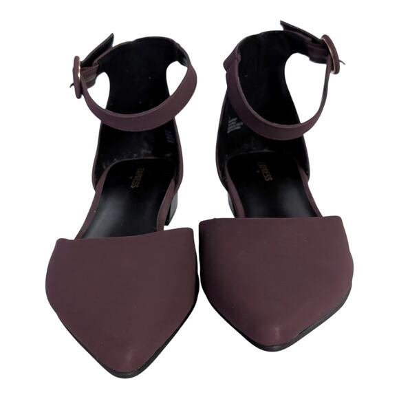 Burgundy Express Block Flats With Ankle Strap 7 - Picture 12 of 13